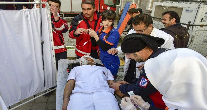 Gümüşhane Devlet Hastanesinde yangın tatbikatı