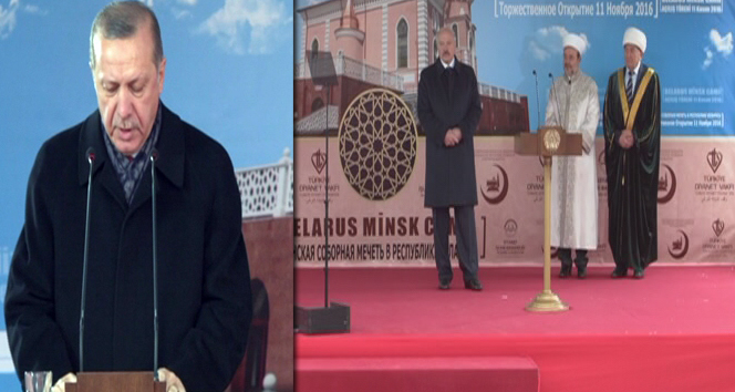 Cumhurbaşkanı Erdoğan, Belarus&#039;ta cami açılışına katıldı