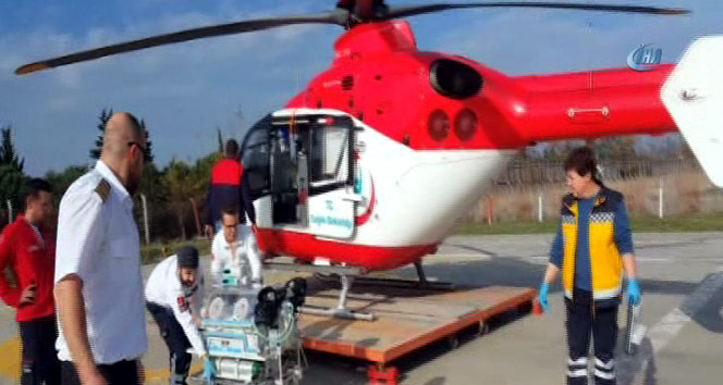 Kalp hastası bir günlük bebeğin yardımına ambulans helikopter yetişti