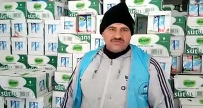 Türkmenlere süt dağıtılıyor