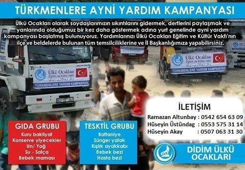 Didim Ülkü Ocakları’ndan Türkmenlere yardım kampanyası
