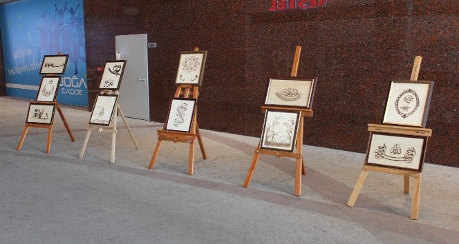 Malatya Doğa Cadde Alışveriş Merkezinde Ahşap Yakma Sanat sergisi açıldı