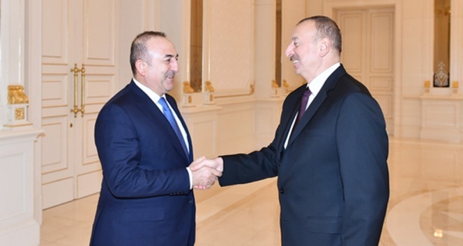 Bakan Çavuşoğlu, Azerbaycan Cumhurbaşkanı Aliyev’le görüştü