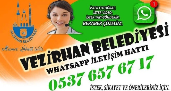 Vezirhan Belediyesi Whatsapp Destek Hattı açıldı