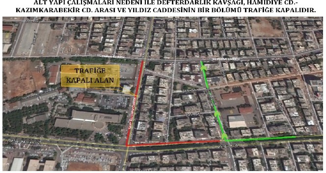 Yağmur suyu çalışmaları nedeniyle Defterdarlık Kavşağı ile Yıldız Caddesi trafiğe kapatılıyor