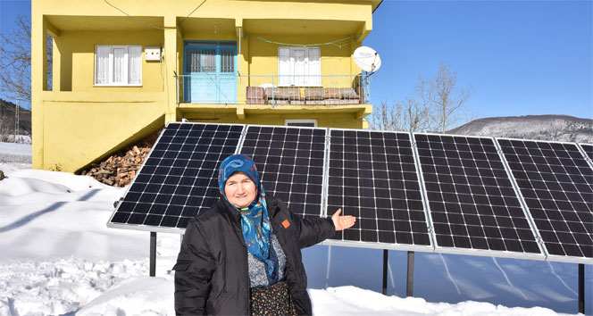 Kezban teyze köyüne güneş enerji santrali kurdu