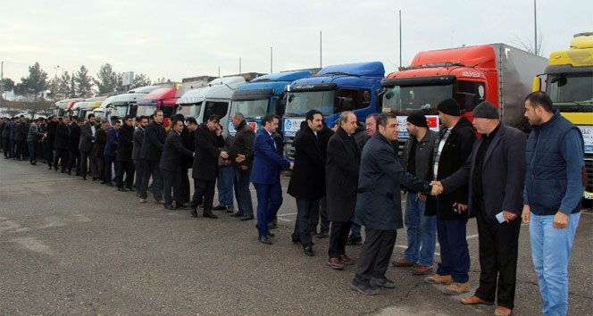 Ülkücülerden Halep’e 40 tır dolusu yardım malzemesi