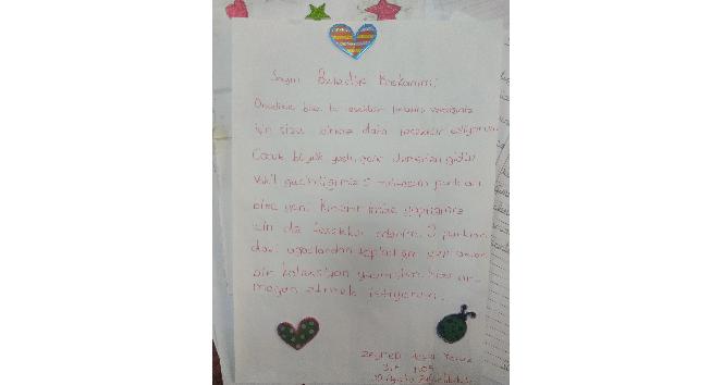 Öğrencilerden Belediye Başkanı Yaşar Bahçeci’ye mektup