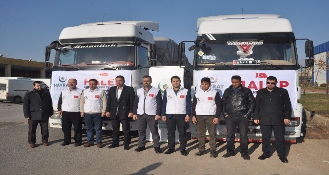 Şanlıurfa’dan Halep’e bin 152 yardım tırı gönderildi
