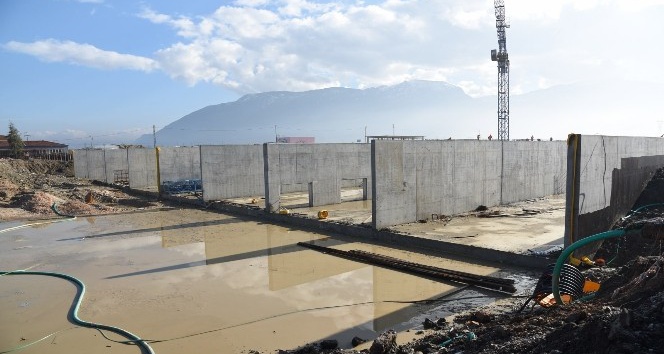 Atıksı arıtma tesisi inşaatı hızla ilerliyor