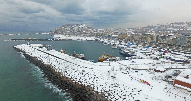 Giresun’un havadan çekilen kar görüntüleri hayran bırakıyor