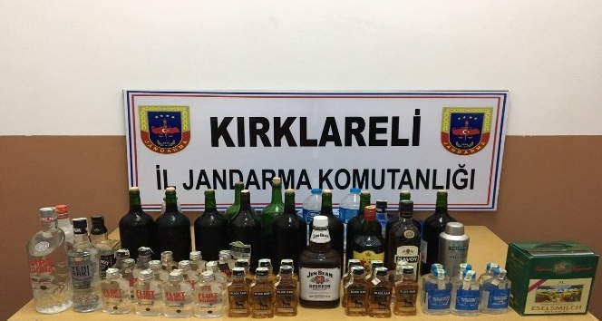 Kırklareli’nde 56 şişe kaçak içki ele geçirildi