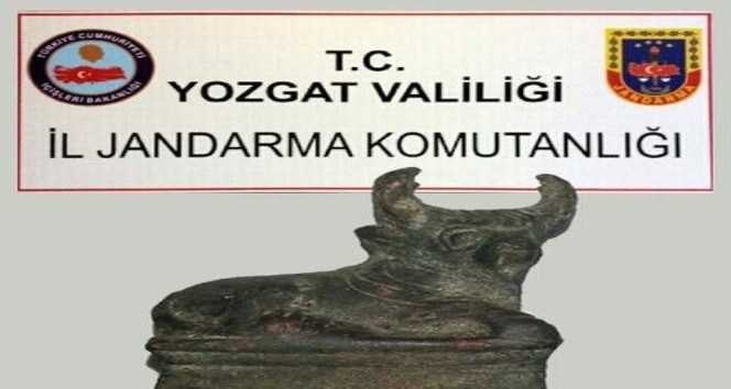 Yozgat’ta Roma Dönemine ait boğa heykeli ele geçirildi