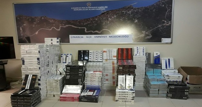 Yalova’da 9 bin paket kaçak sigara ele geçirildi
