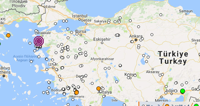 Çanakkale&#039;nin Ayvacık ilçesinde 4.7 büyüklüğünde deprem | Türkiye&#039;de son depremler