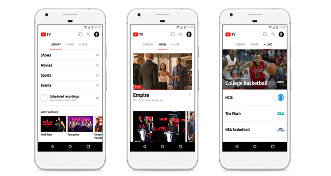 Google canlı yayın televizyonu: YouTube TV