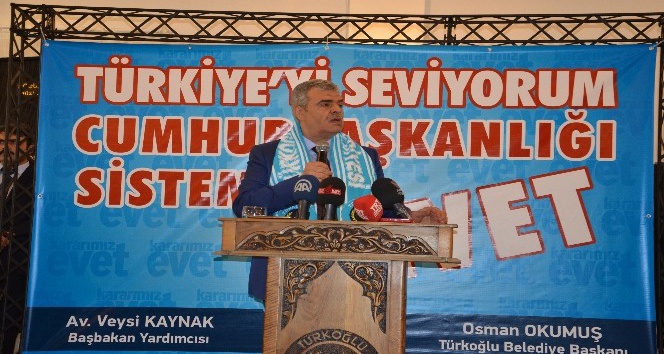 Başbakan Yardımcısı Kaynak, referandum kampanyasına Türkoğlu’ndan başladı