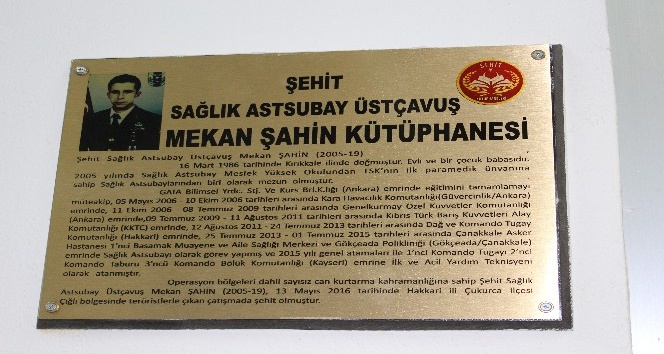 (Özel Haber) Şehidin ismi kütüphaneye verildi