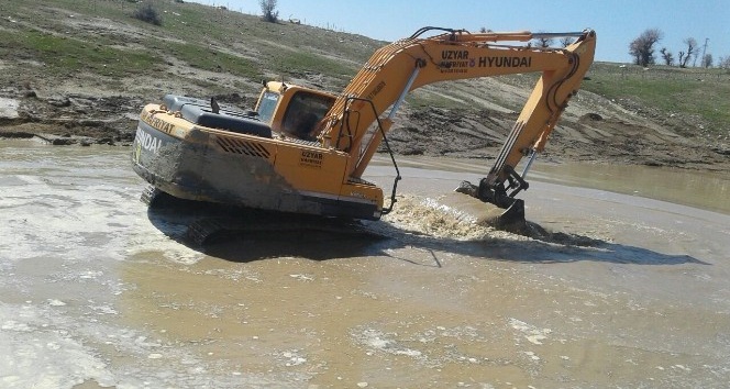 Karakozan Mahallesinde gölet temizliği