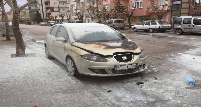 Karaman’da otomobil yangını