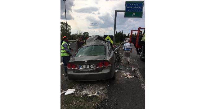 Sakarya TEM gişelerinde trafik kazası: 2 yaralı