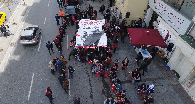 (Özel Haber) Şişli’de 23 Nisan çocuk zinciri havadan görüntülendi
