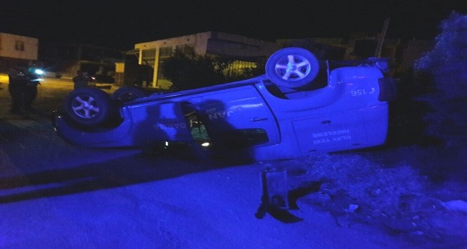 Mut’ta askeri araç kaza yaptı 2 yaralı