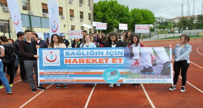 Edirne’de obeziteye dikkat çekmek için öğrenciler yürüdü
