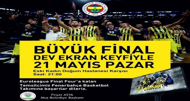 Fenerbahçe-Olympiakos maçı dev ekranda izlenecek