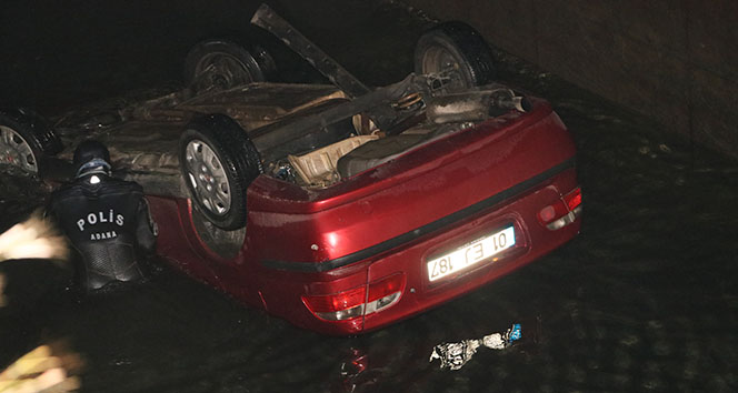 Adana’da otomobil sulama kanalına uçtu: 1 ölü 1 yaralı