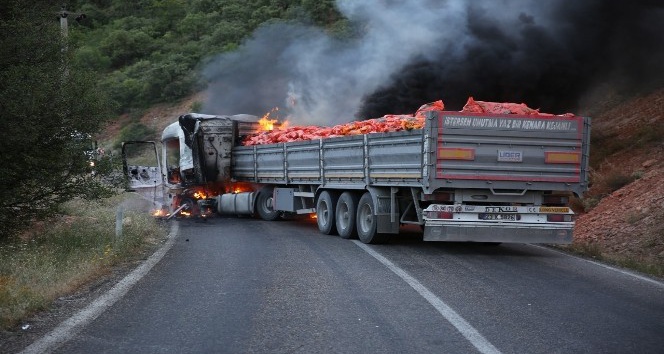 Tunceli’de yol kesen PKK’lılar araç yaktı