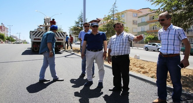 Alparslan Türkeş Bulvarında asfaltlama çalışması