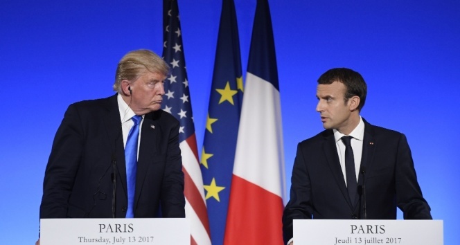 Fransa Cumhurbaşkanı Macron ve ABD Başkanı Trump&#039;dan ortak basın toplantısı