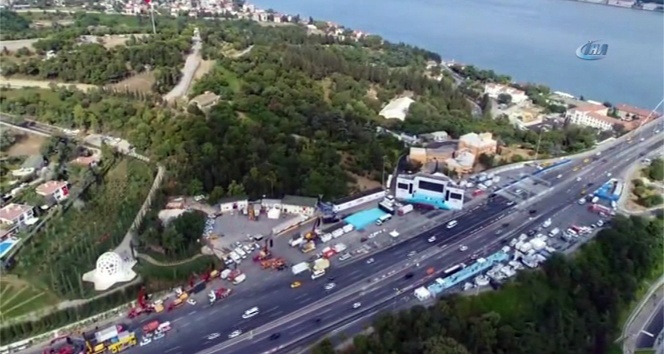 15 Temmuz Şehitler Köprüsü&#039;nde son hazırlıklar havadan görüntülendi