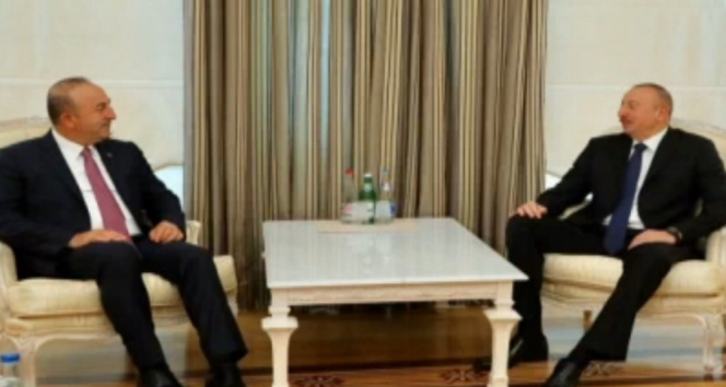 Çavuşoğlu, İlham Aliyev ile görüştü