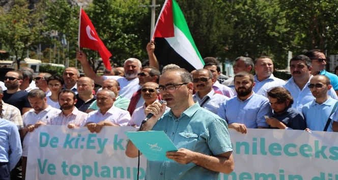 Amasyalılardan İsrail’e Mescid-i Aksa protestosu