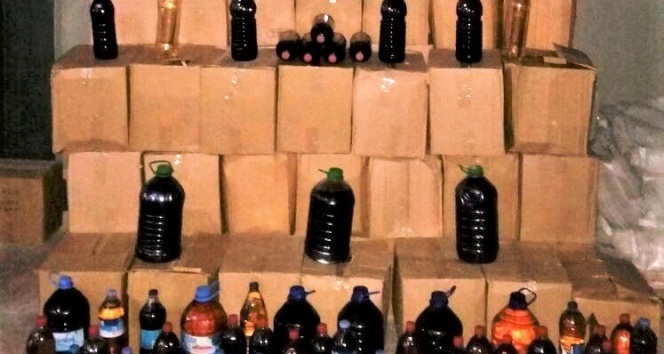 Bin 200 litre kaçak alkol ele geçirildi