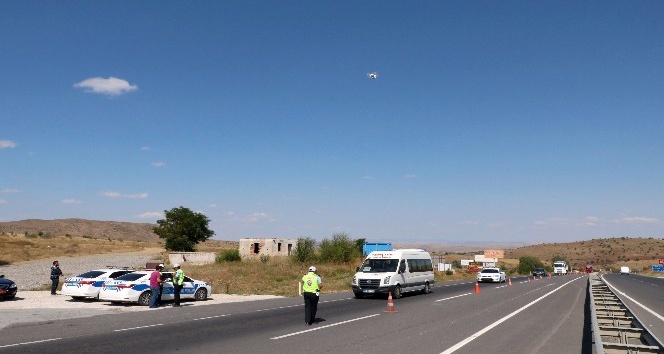 Yozgat’ta bayram trafiğine ’drone’lu denetim