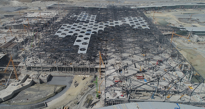 3&#039;üncü havalimanı inşaatındaki son durum havadan görüntülendi