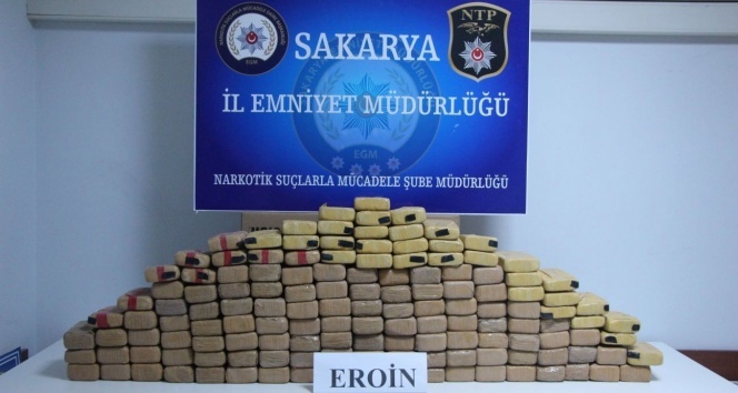 Sakarya’da 72 kilogram eroin ele geçirildi
