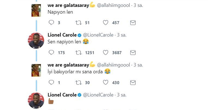 Carole’le Galatasaray taraftarının güldüren diyalogu