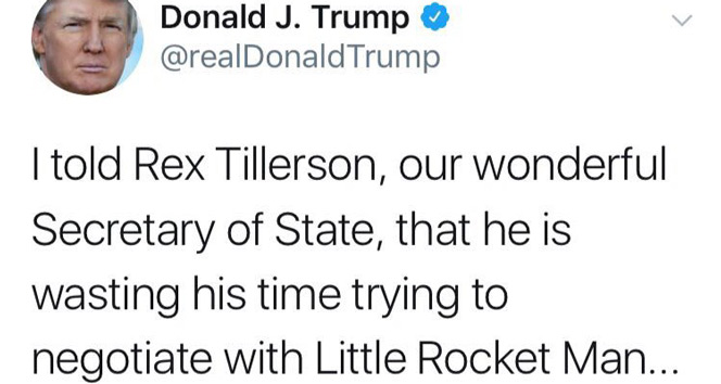 Trump&#039;tan Rex Tillerson&#039;a: &#039;Roket adamla vaktini boşa harcama&#039;