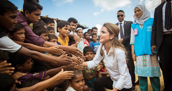 Ürdün Kraliçesi Rania, Rohingya müslümanlarını ziyaret etti