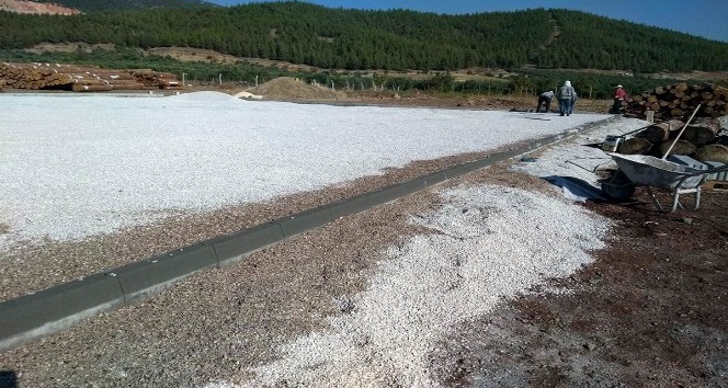 Helikopter pisti çalışması tamamlanmak üzere