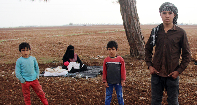 Babası Esad bombasıyla ölen 5 aylık Emira ağaç altında yaşıyor