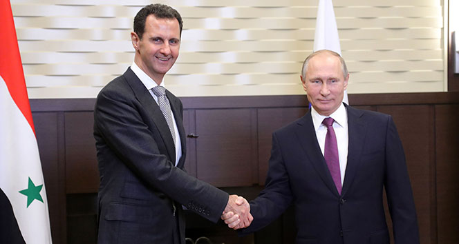 Soçi&#039;de sürpriz görüşme! Putin ve Esad bir araya geldi