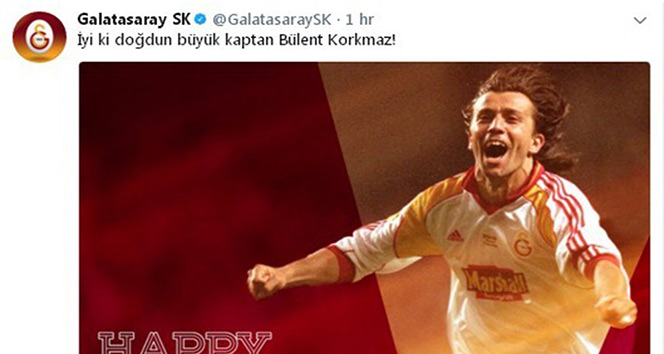 Galatasaray, Bülent Korkmaz’ı doğum gününde unutmadı