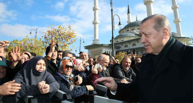 Cumhurbaşkanı Erdoğan&#039;a Millet Camii&#039;nde yoğun ilgi