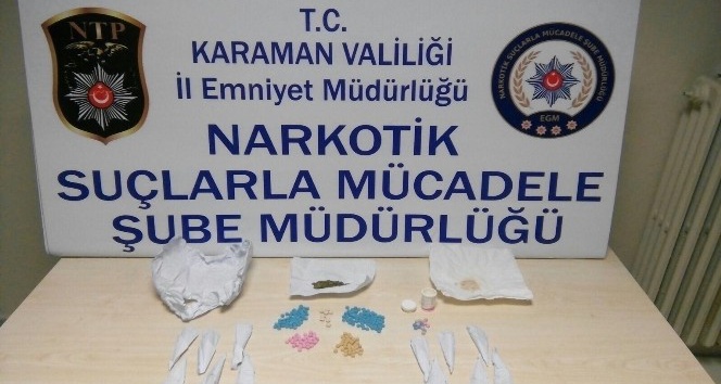 Karaman’da uyuşturucu satıcısı 1’i kadın 3 kişi tutuklandı