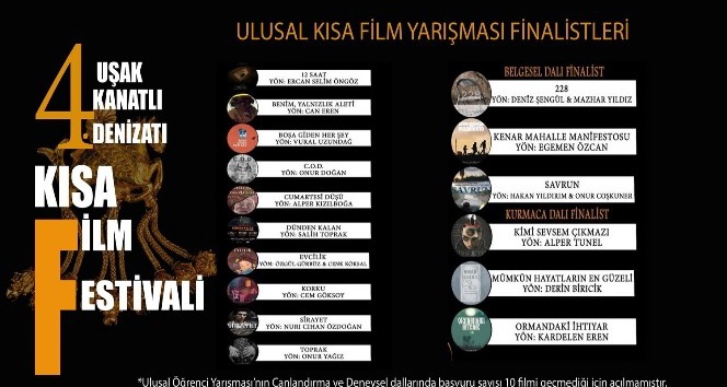 Uşak Kanatlı Denizatı Kısa Film Festivali’nin finalistleri belli oldu.
